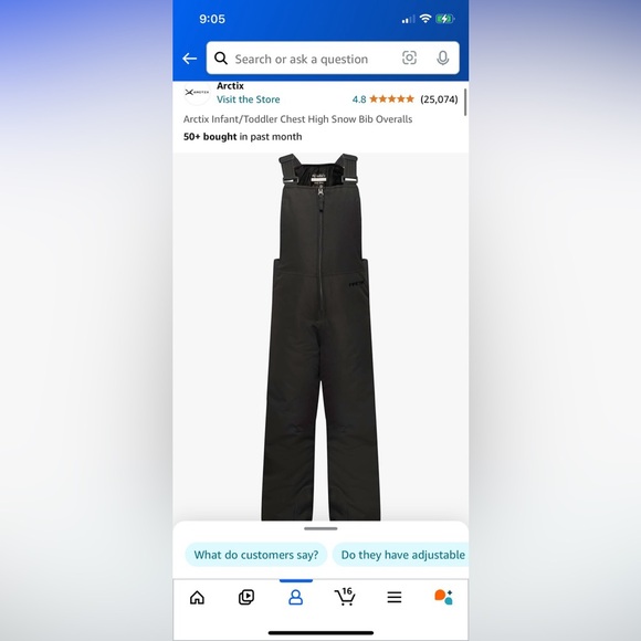 New w/Tags. Arctix Infant/Toddler Chest High Snow Bib Overalls 2T Charcoal color - Picture 3 of 5